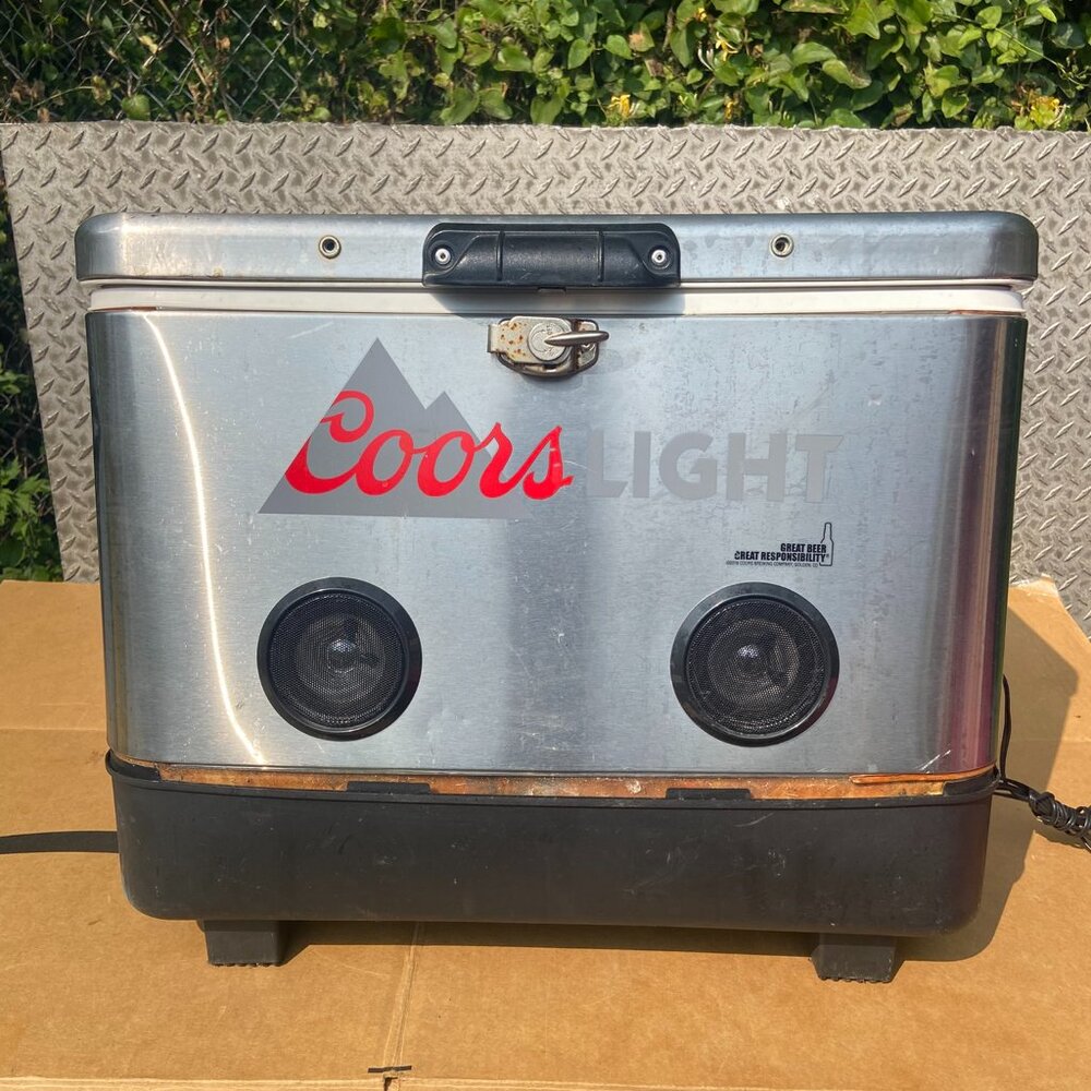 Coors Light Beer Stainless Cooler Bluetooth Speakers LED Lights - Picture 1 of 14